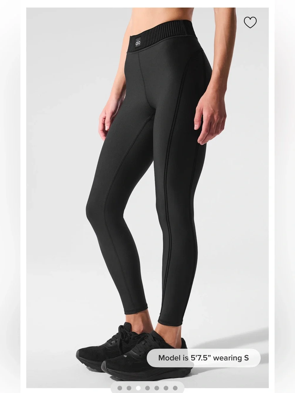 Alo Airlift High-Waist 7/8 Line Up Legging - Black Size XS NWOT